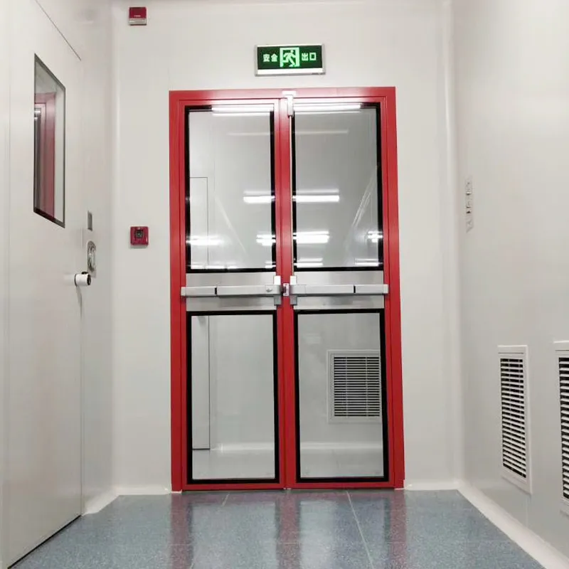 Clean room glass door